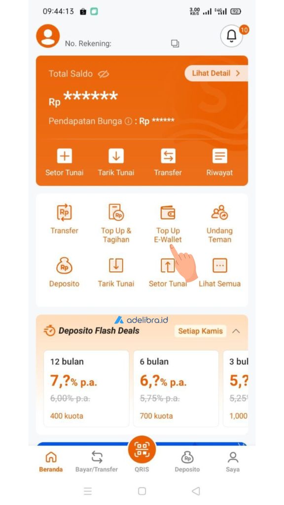 Top Up ShopeePay lewat Seabank